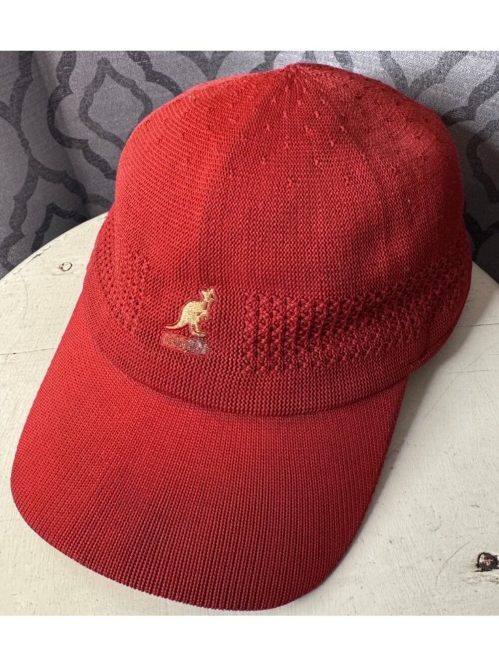 Kangol Tropic Ventair Spacecap Red Baseball Cap Hat Medium Size